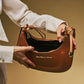 Ornella (cognac) - Italian calf leather women's crossbody bag (with shoulder strap)