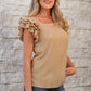 Nia Ruffled Tiered Sleeve Textured Top - Farnelli