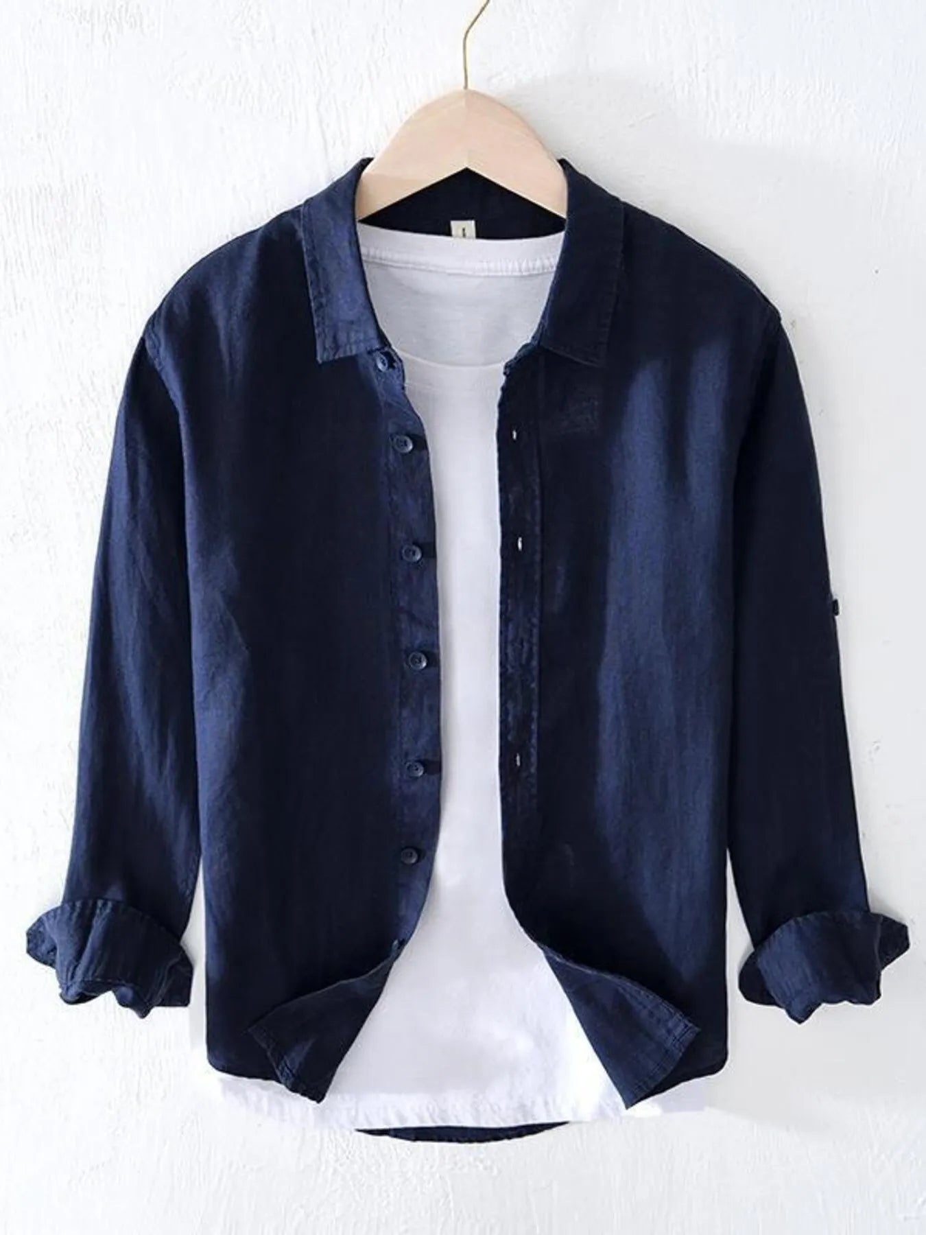 Men's Full Size Button Up Long Sleeve Shirt Plus Size - Farnelli