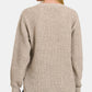 Zenana High Low Long Sleeve Waffle Sweater - Farnelli