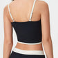 Millennia Contrast Trim Square Neck Active Cami with Detachable Chest Pads - Farnelli
