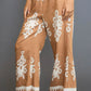 Umgee Full Size Border Print Wide Leg Pants Plus Size - Farnelli