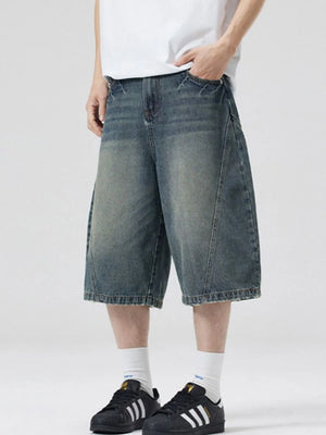Men's Vintage Washed Denim Bermuda Shorts - Farnelli