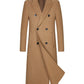 Men's Plus Size Double-Breasted Longline Coat - Farnelli