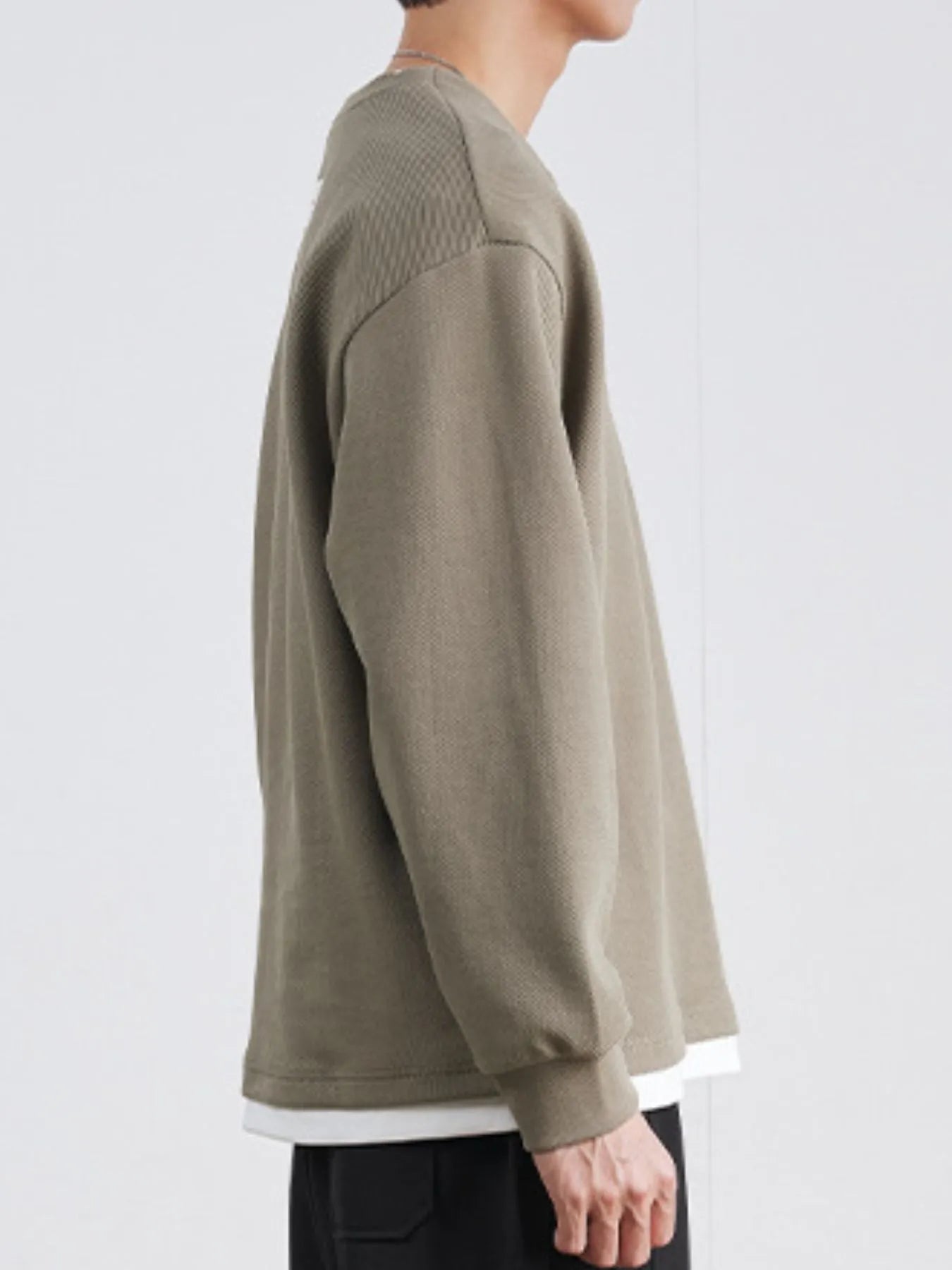 Men's Plus Round Neck Long Sleeve Sweatshirt - Farnelli
