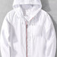 Men's Plus Size Striped Trim Hooded Casual Shacket - Farnelli