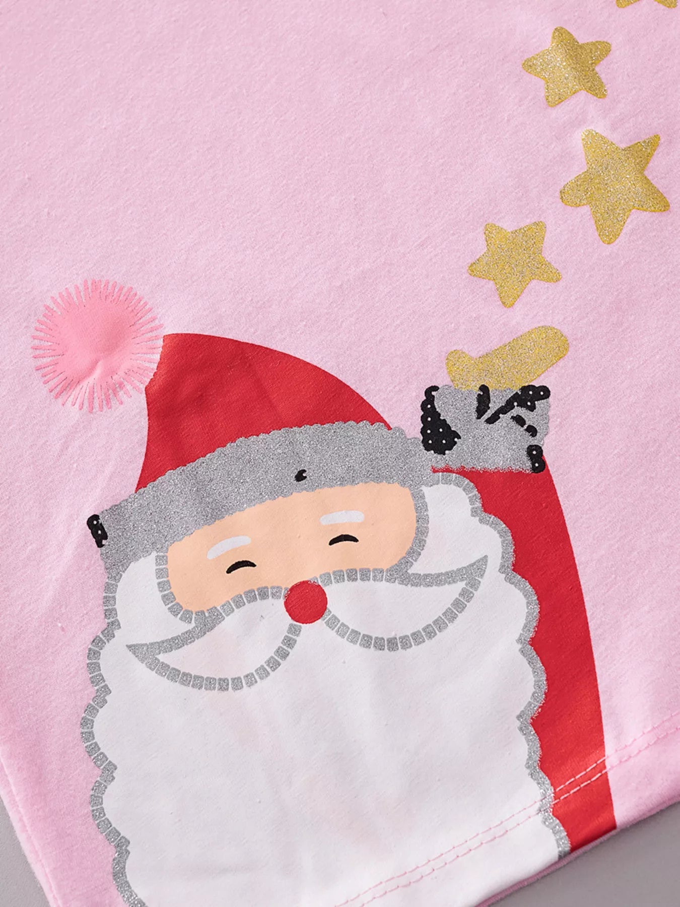 Children's Santa Top and Star Pants Pajama Set - Farnelli