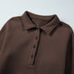 Collared Sweatshirt and High Waist Pants Active Set - Farnelli