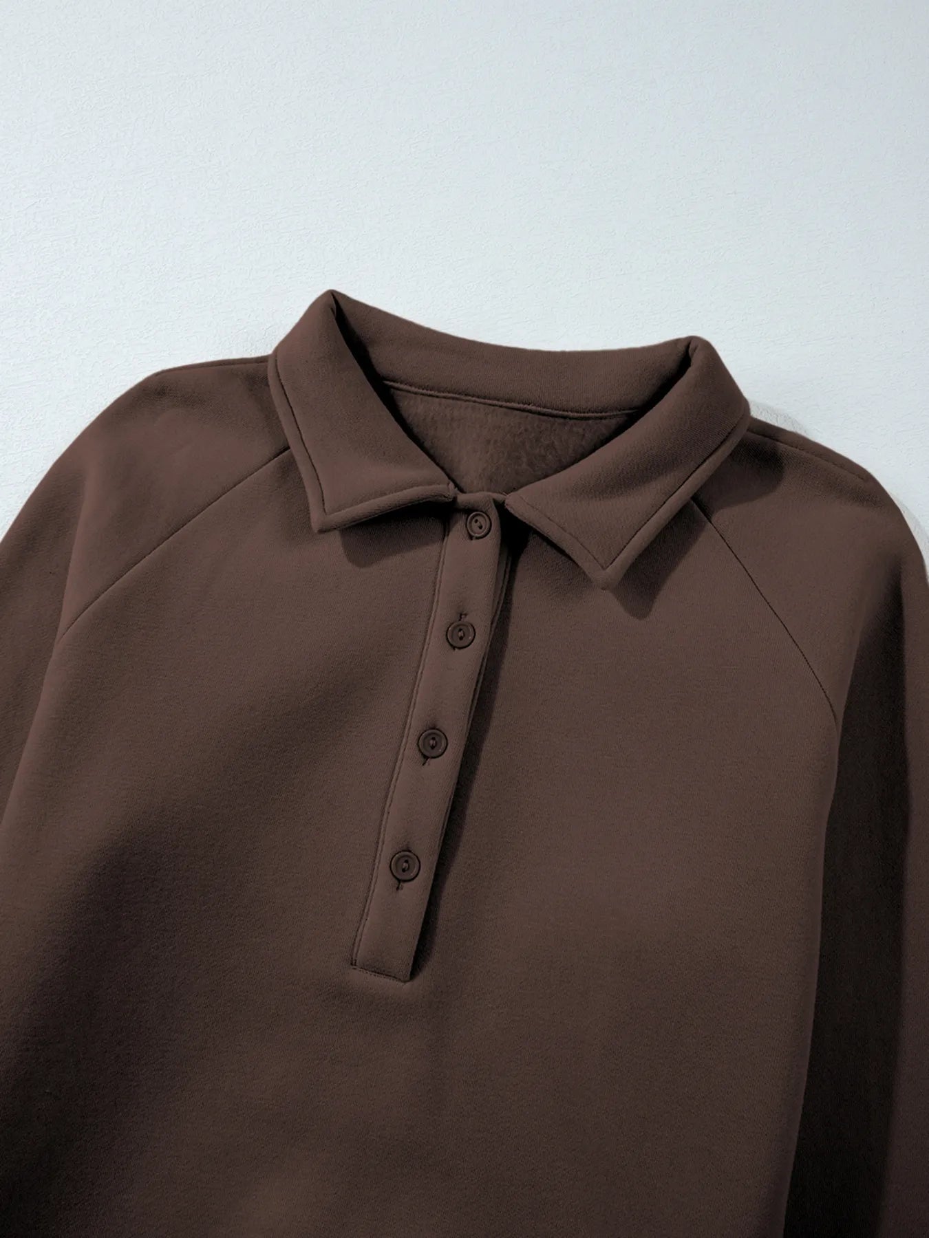 Collared Sweatshirt and High Waist Pants Active Set - Farnelli