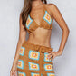 POL Crochet Halter Neck Cami and Skirt Sweater Set - Farnelli