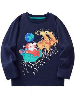 Children's Santa Graphic Long Sleeve T-Shirt - Farnelli