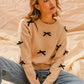 SO ME Ribbon Bow Applique Sweater - Farnelli