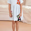 Children's Cartoon Animal Casual Dress - White