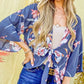 And The Why Front Tie Knot Floral Print Top - Farnelli