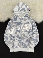 Men's Camo Print Zip-Up Hoodie - Farnelli