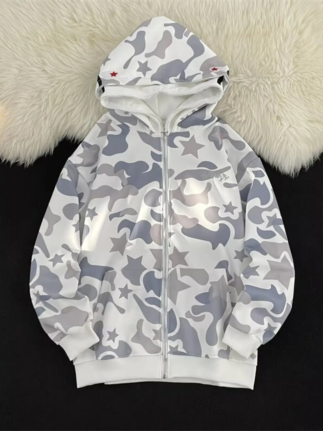 Men's Camo Print Zip-Up Hoodie - Farnelli