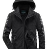 Men's Plus Size Hooded Windproof Outdoor Jacket - Black