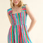 And The Why Full Size Striped Smocked Sleeveless Jumpsuit - Farnelli