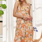 ADORA Smocked Back Floral Adjustable Strap Midi Dress - Farnelli
