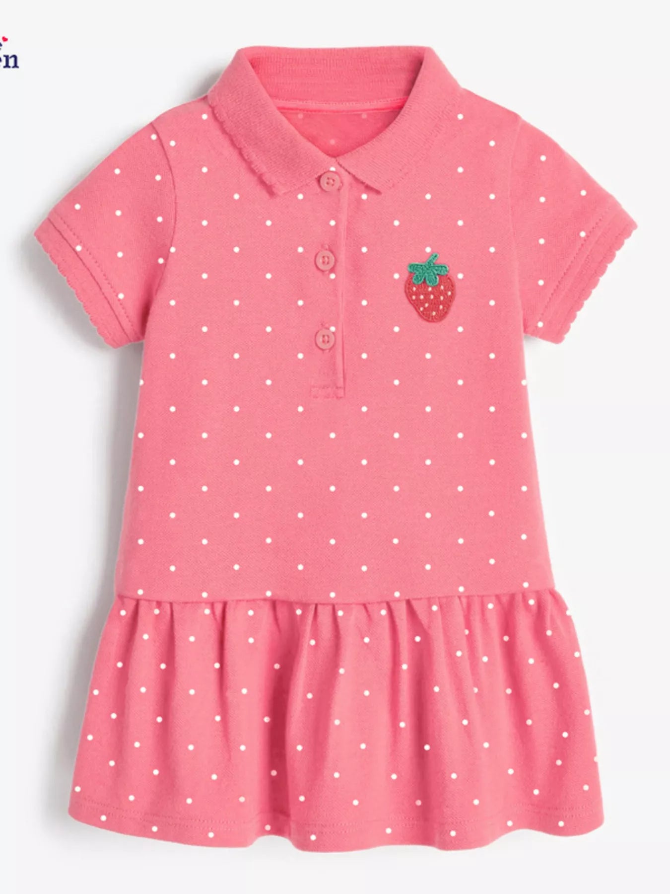 Children's Button Detail Short Sleeve Dress - Farnelli