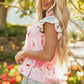 Quincy Floral Patchwork Flutter Sleeve Blouse - Farnelli