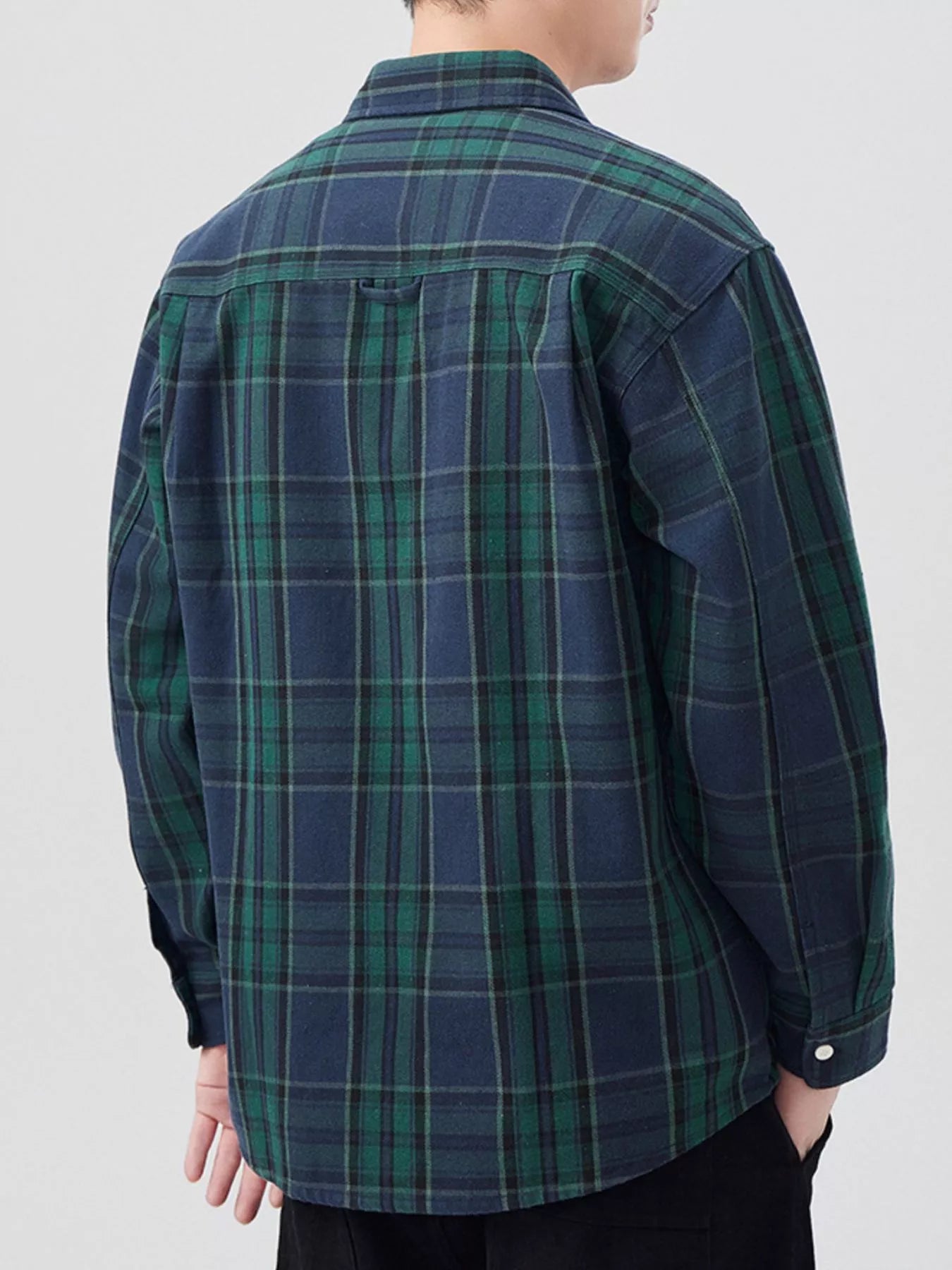 Men's Plus Size Plaid Button Up Long Sleeve Shirt - Farnelli