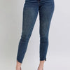 Judy Blue Full Size High Waist Tummy Control Step Hem Skinny Jeans Plus Size - DK