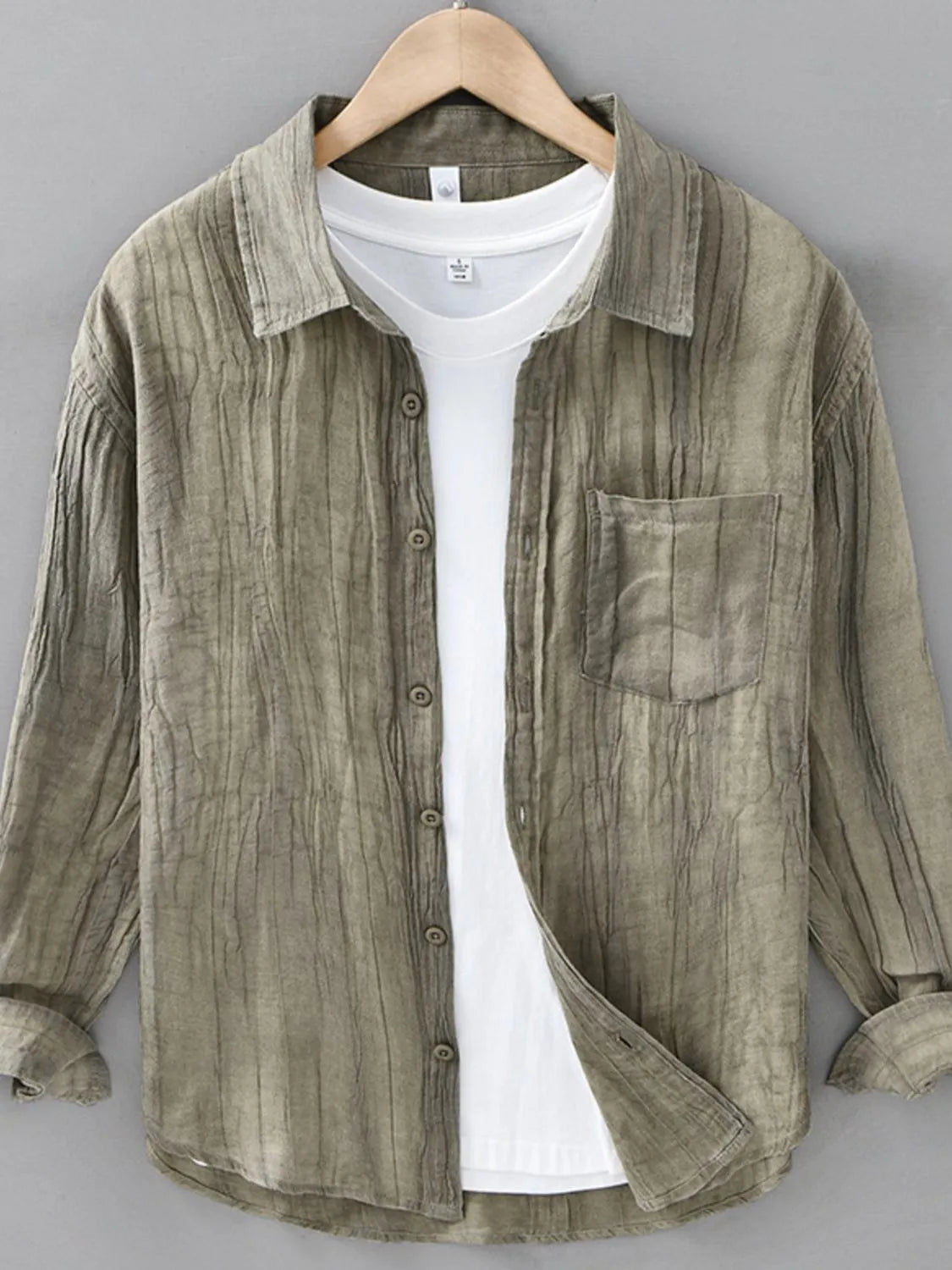 Men's Plus Size Button Up Long Sleeve Shirt - Farnelli