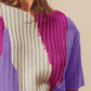 SO ME Boat Neck Multi Colored Lightweight Sweater Top - Farnelli