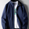Men's Plus Size Casual Lightweight Bomber Jacket - Blue