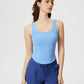 Millennia Round Neck Wide Strap Active Tank with Detachable Chest Pads - Farnelli
