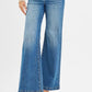 RISEN High Rise Wide Leg Jenas with Front Yoke and Heart Back Pocket - Farnelli