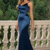 Strappy Backless Maxi Dress - Peacock  Blue