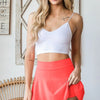 Heimish Full Size High Waist Skort Plus Size - Neon Coral