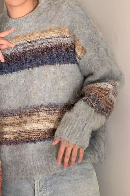 Men's Striped Round Neck Sweater - Farnelli