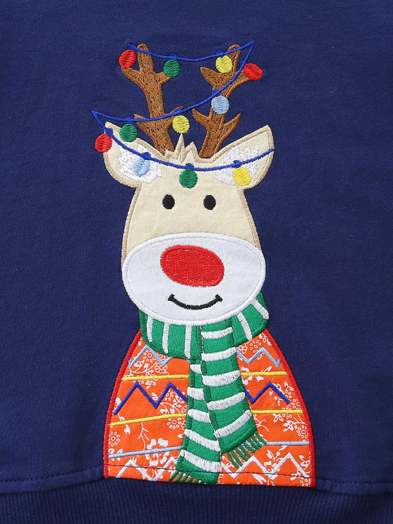 Children's Reindeer Embroidered Christmas Outfit Set - Farnelli