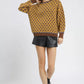 Umgee Abstract Print Crew Neck Sweater - Farnelli