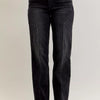 Judy Blue Mid Rise Straight Western Seam Detail Jeans - BK