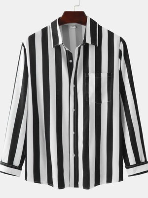 Men's Striped Button Down Shirt - Farnelli