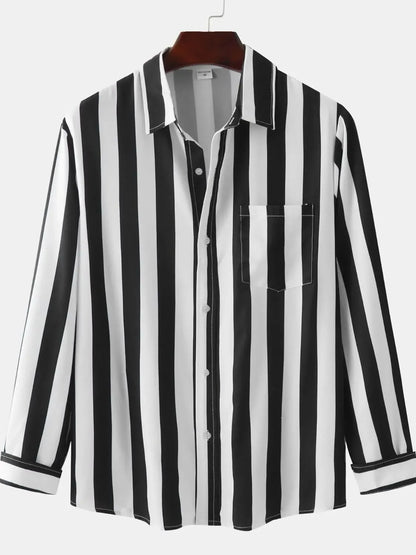 Men's Striped Button Down Shirt - Farnelli