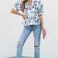 Raelyn Floral Ricrac Trim Top - Farnelli