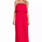 Zenana Woven Crinkle Strapless Maxi Dress - Farnelli