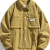 Men's Plus Size Corduroy Button-Down Jacket - Ginger Yellow