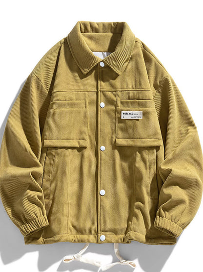 Men's Plus Size Corduroy Button-Down Jacket - Farnelli