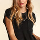 Haptics Pocketed Round Neck Cap Sleeve Knit Top - Farnelli