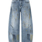Men's Paint Splattered Wide Leg Jeans - Farnelli