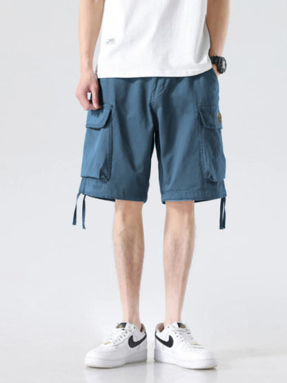 Men's Drawstring Wide Leg Cargo Shorts - Farnelli