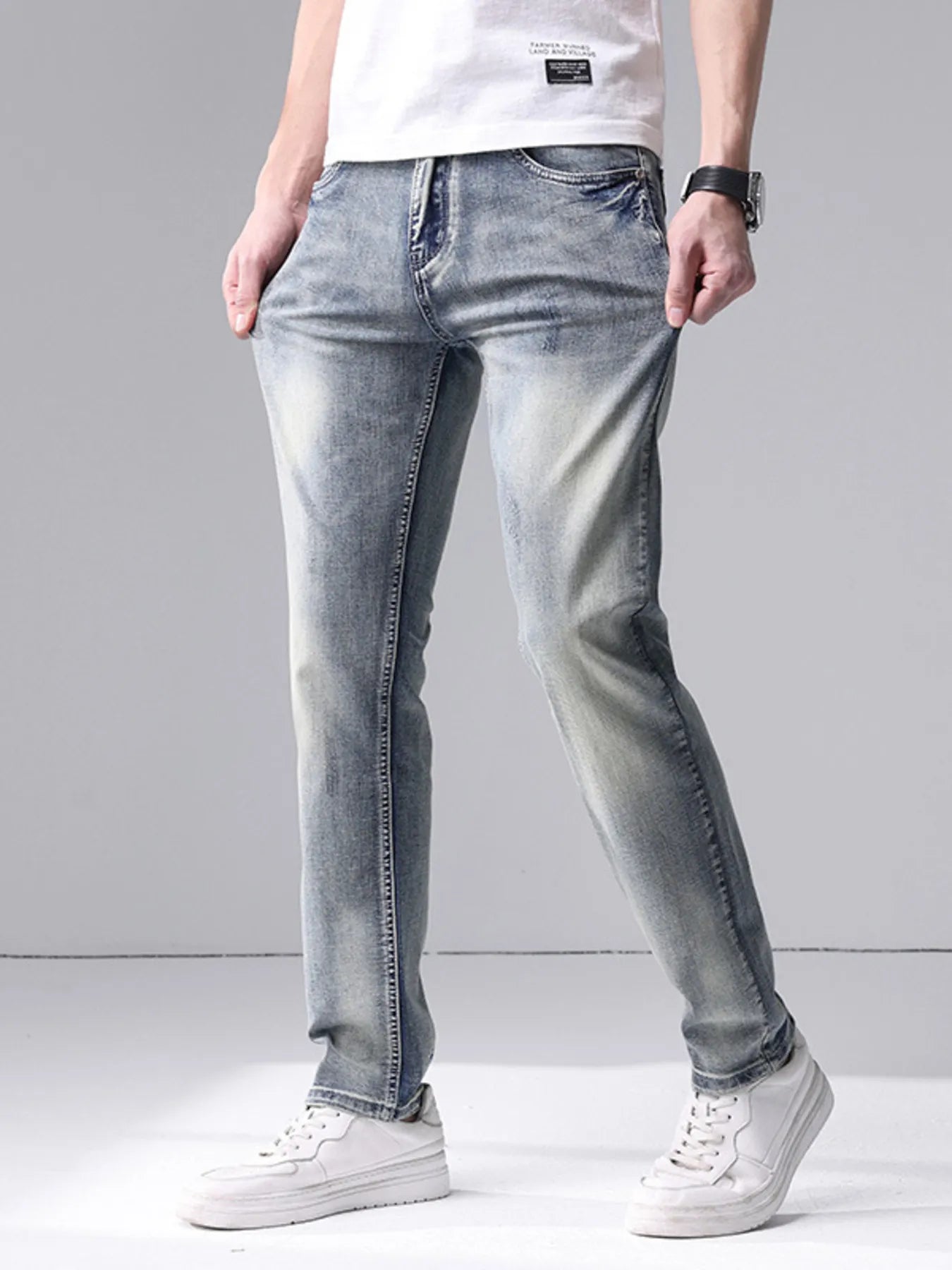 Men's Washed Slim Fit Jeans - Farnelli