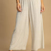 Umgee Full Size High Waisted Embellished Linen Pants Plus Size - OATMEAL