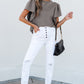 Brynn Textured Flutter Sleeve Top - Farnelli